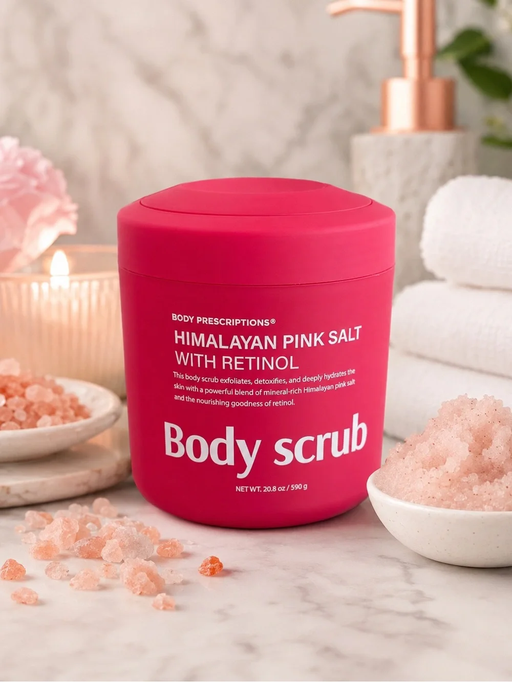Body Prescriptions Himalayan Pink Salt Body Scrub with Retinol - Pink